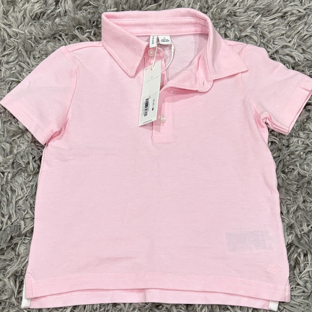 BNWT Janie and Jack Pink Kids Knit Polo Shirt Size 2